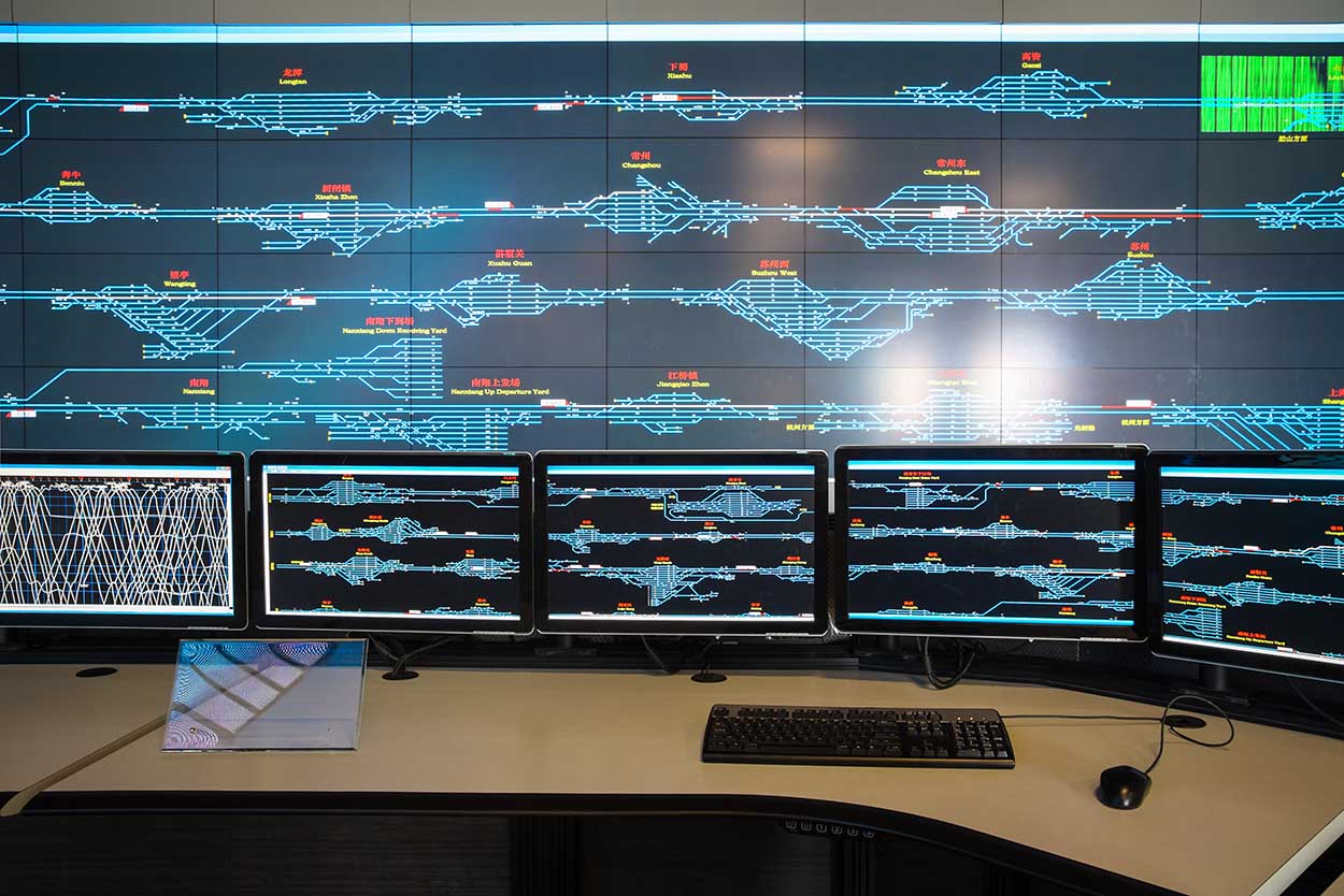 Control room of railway